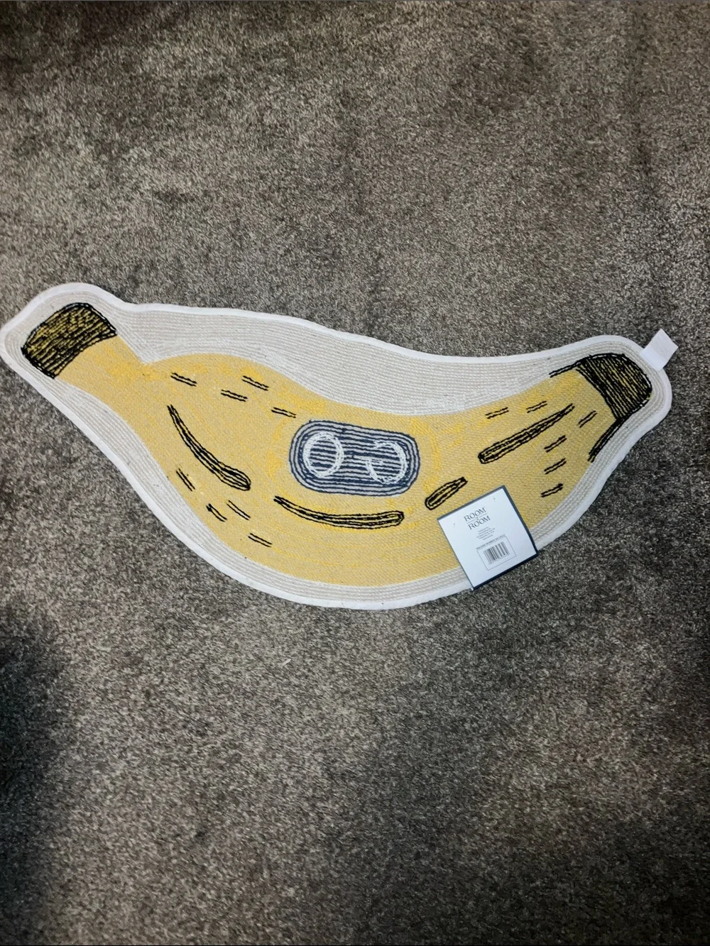 Room 2 Room Playful Yellow Banana Door Mat Black Accents 17” X 39” New